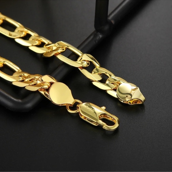 18K Gold 8MM Sideways Bracelet For Women Men Party Gifts Wedding Fashion Jewelry - Picture 5 of 5